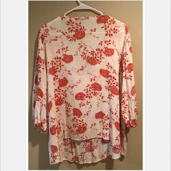 Orange and cream blouse. Size 2X. - Picture 7 of 10
